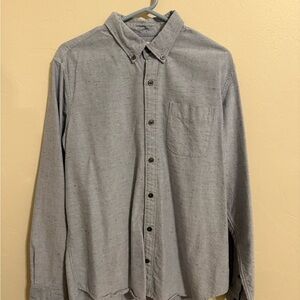 Men's Gray Blue Button-Up Shirt